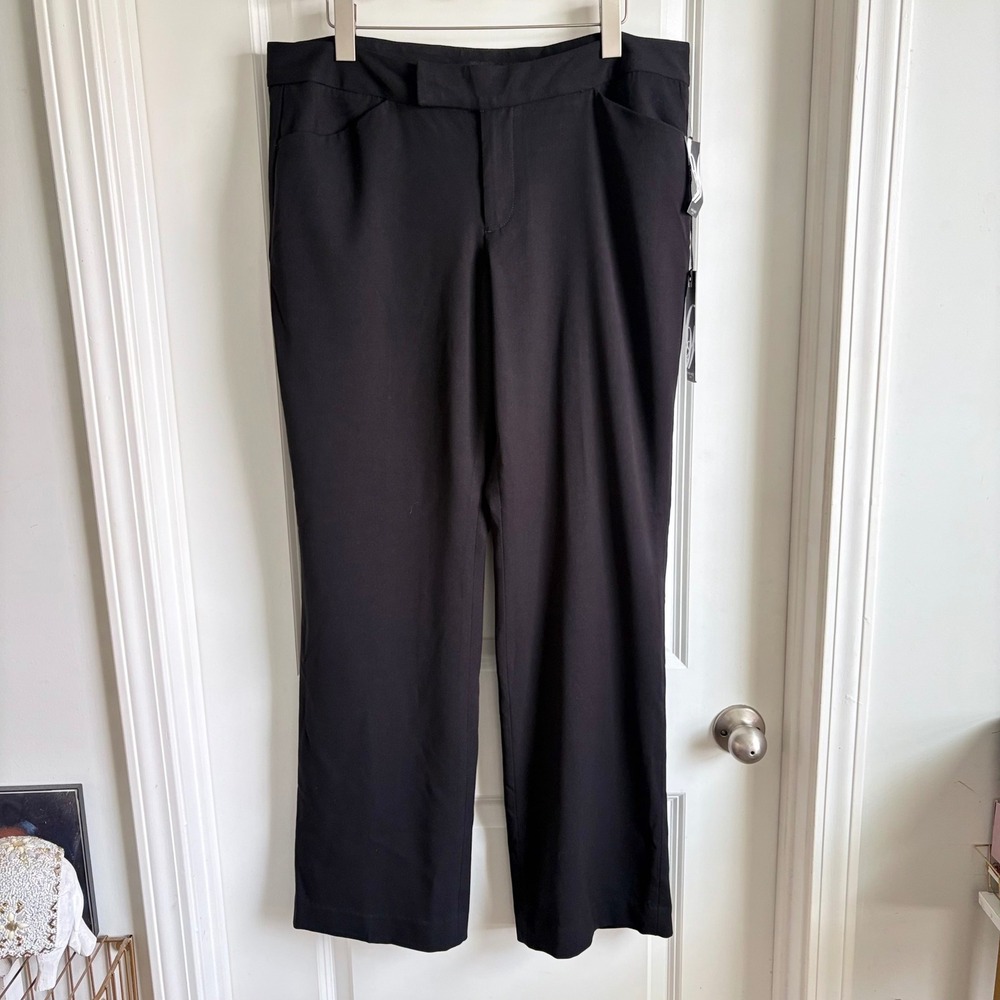 Nine West Jeans Bryant St Black Dress Pants 16/33 Straight Leg Office Trousers